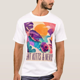Camiseta Collage caribeño contemporáneo de Saint Kitts y Ne