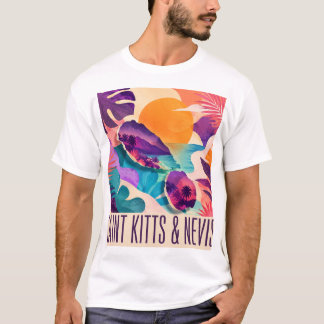 Camiseta Collage caribeño contemporáneo de Saint Kitts y Ne