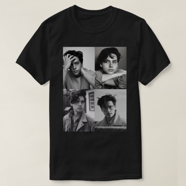 Camiseta Collage Collage de Cole Sprouse B&W (Diseño del anverso)