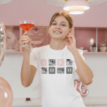 Camiseta Collage Couple Photo & Pastel Pink & Grey XOXO<br><div class="desc">Collage Couple Photo & Pastel Pink & Grey XOXO</div>
