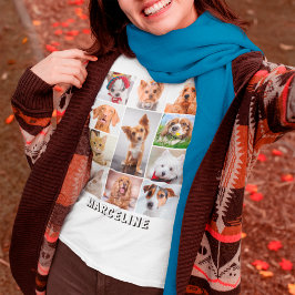 Camiseta Collage de 11 fotos de mascotas personalizadas con