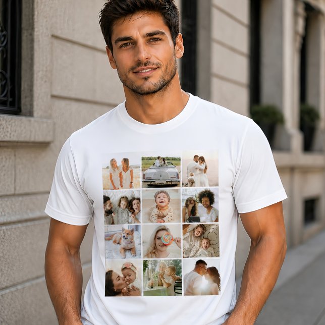 Camiseta Collage de 12 Fotos Personalizado (Subido por el creador)