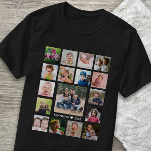 Camiseta Collage de 17 fotos personalizadas con nombre de f