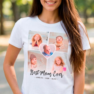 Camiseta Collage de 5 fotos personalizado "Mejor Mamá del M