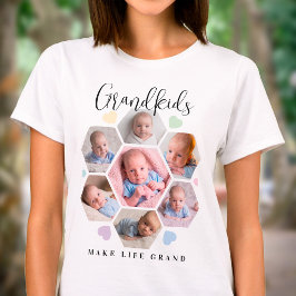 Camiseta Collage de 7 fotos personalizado 'Los nietos hacen