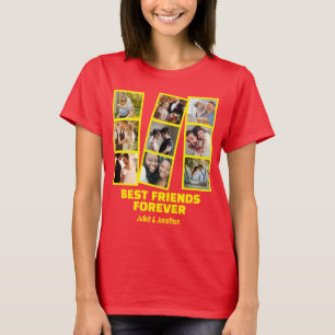 Camiseta Collage de 9 fotos personalizadas y nombre Mejor a