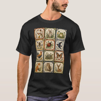 Camiseta Collage de animales afortunados del bosque