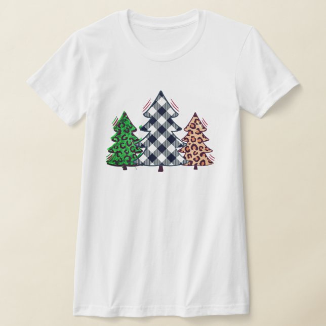Camiseta Collage de árboles de navidad clásicos retro (Distribución)