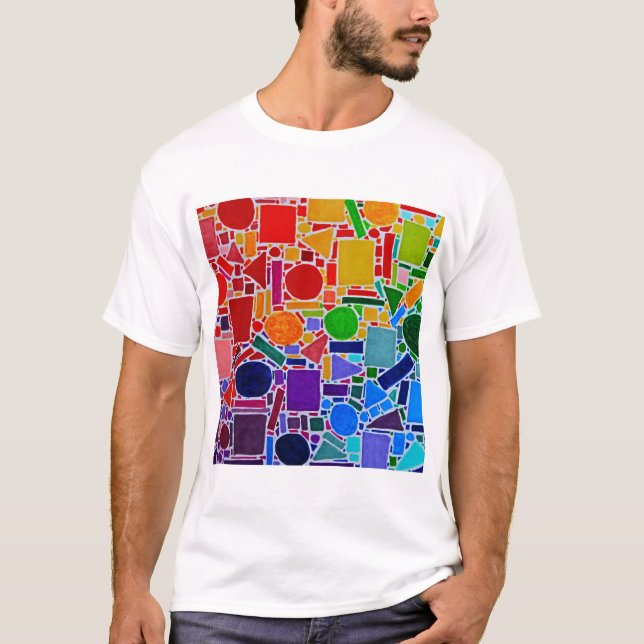 Camiseta Collage de arco iris de gráfico de color. Arte abs (Anverso)