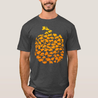 Camiseta Collage de bots de la calabaza de Halloween 144 
