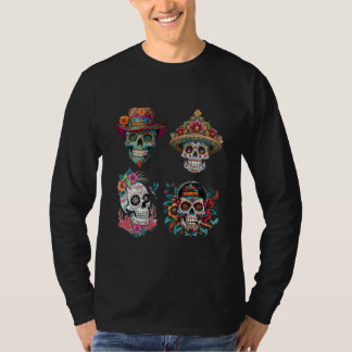 Camiseta Collage de cráneo de azúcar Día de Muertos