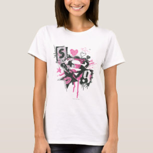 Camiseta Collage de derrames y gribbles de superchica