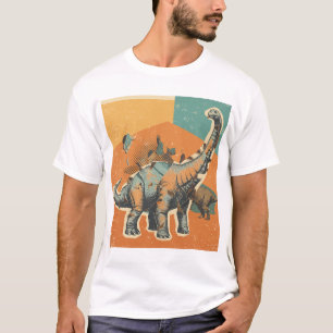 Camiseta Collage de Dinosaurios Amante de Dino Prehistórico