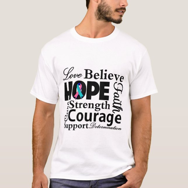 Camiseta Collage de esperanza sobre el cáncer tiroideo (Anverso)