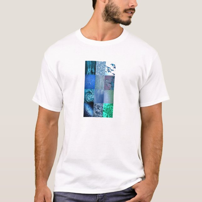 Camiseta Collage de fotos azul (Anverso)