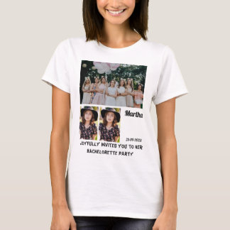 Camiseta Collage de fotos Bachelorette Party personalizado