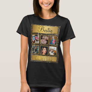 Camiseta Collage de fotos BFF Mejor Amigo Cita Purpurina Do