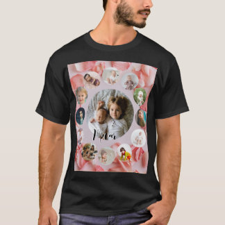 Camiseta Collage de fotos Color de nombre personalizado ros