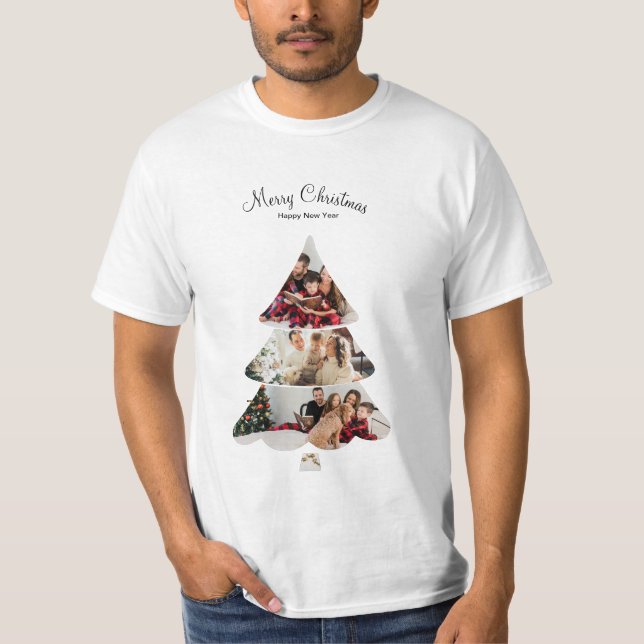 Camiseta Collage de fotos creativo y moderno de árbol de Na (Anverso)
