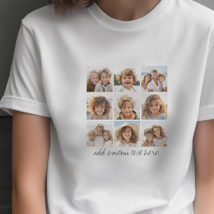 Camiseta Collage de fotos cuadrado 9 - blanco y negro