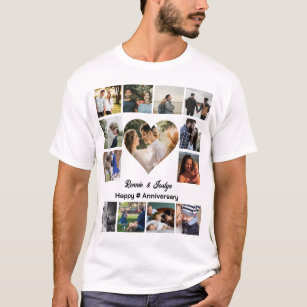 Camiseta Collage de fotos de 13 años de boda personalizada