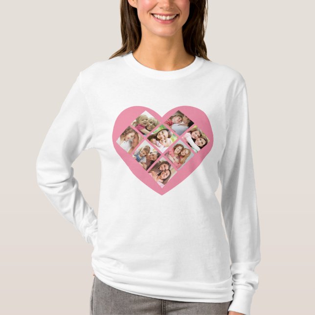 Camiseta Collage de fotos de amor del Día de la Madre. (Anverso)