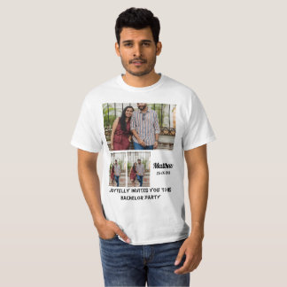 Camiseta Collage de fotos de Bacheler Party personalizado 3