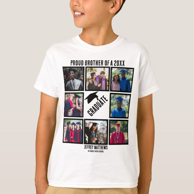 Camiseta Collage de fotos de graduación de personalizado Or (Anverso)