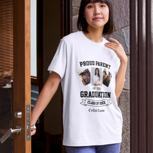 Camiseta Collage de Fotos de Graduación para Padres Orgullo
