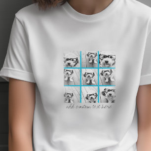 Camiseta Collage de fotos de Instagram Aqua con 9 fotos cua