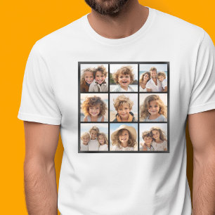 Camiseta Collage de fotos de Instagram con 9 fotos cuadrada
