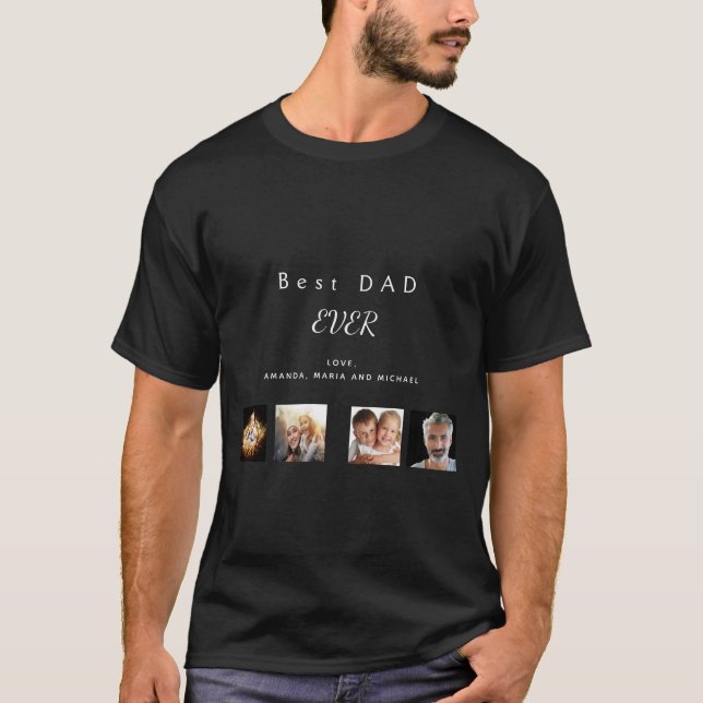 Camiseta Collage de fotos de la familia del mejor personali (Anverso)