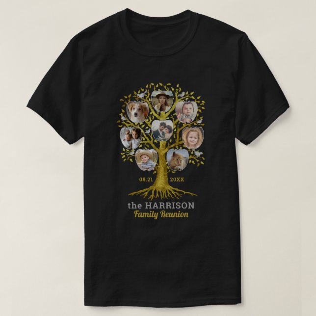 Camiseta Collage de fotos de la familia Reunión Personaliza (Diseño del anverso)