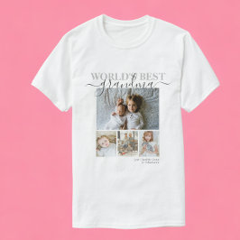 Camiseta Collage de fotos de texto y foto personalizado