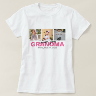 Camiseta Collage de fotos de tu abuela con amor personaliza