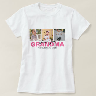 Camiseta Collage de fotos de tu abuela con amor personaliza