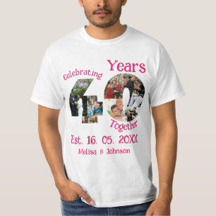 Camiseta Collage de fotos del 40º aniversario del Boda Rojo