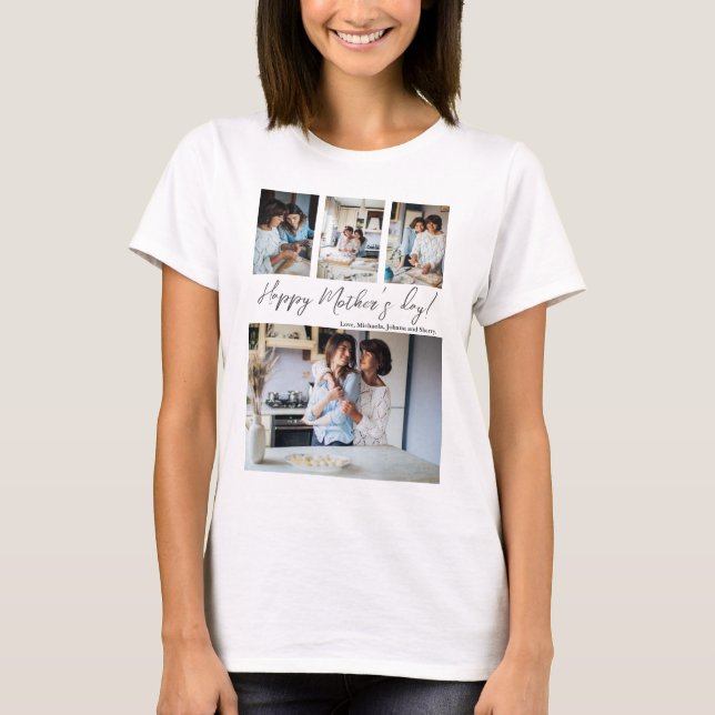 Camiseta Collage de fotos del Día de la Madre (Anverso)