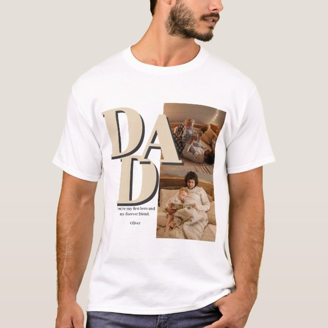 Camiseta Collage de fotos del Día del Padre personalizado | (Anverso)