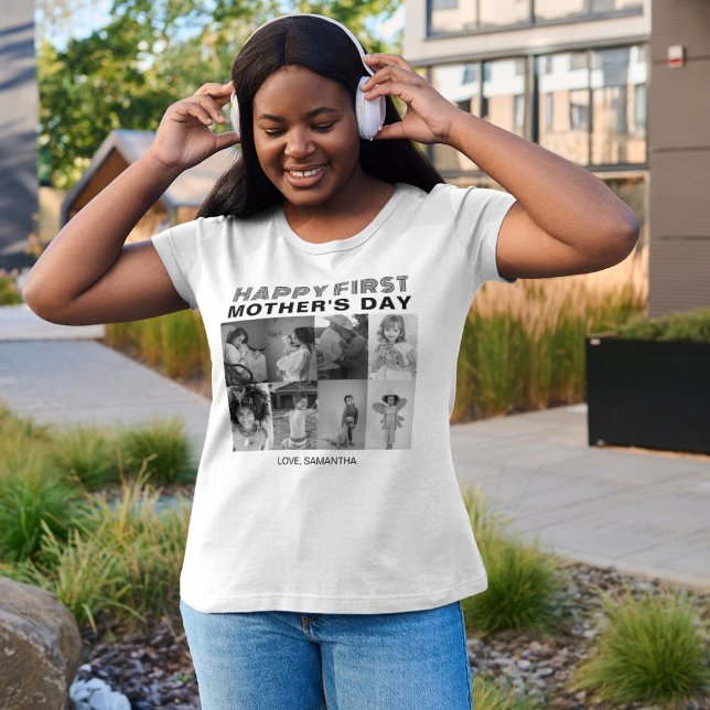 Camiseta Collage de fotos del primer día de la madre en bla (Subido por el creador)