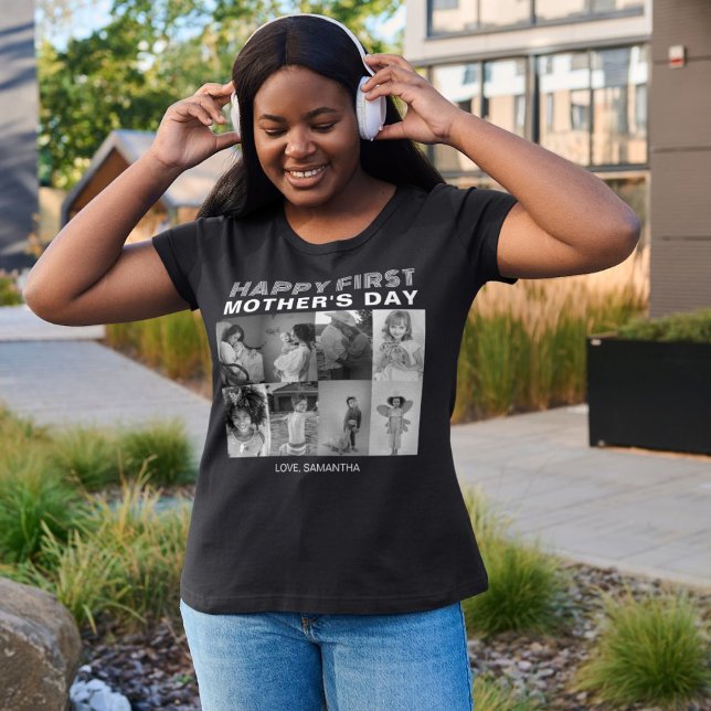 Camiseta Collage de fotos del primer día de la madre en bla (Subido por el creador)