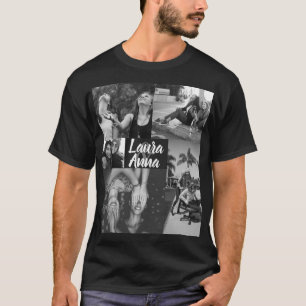 Camiseta Collage de fotos en blanco y negro de amigos perso