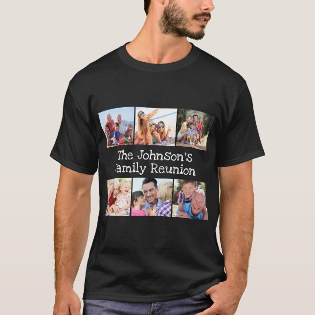 Camiseta collage de fotos Familia Reunión Personalizada Neg (Anverso)