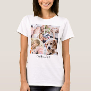 Camiseta Collage de fotos familiar Corazón con Personalizad