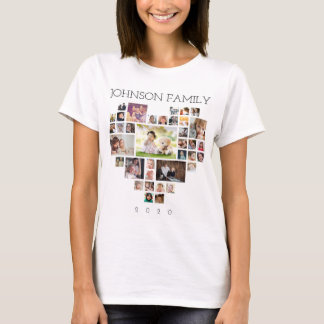 Camiseta Collage de fotos familiar (personalice foto y text