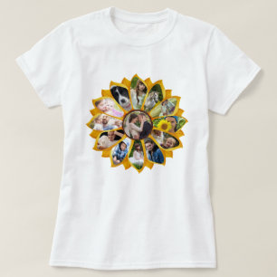Camiseta Collage de fotos familiar Sunflower 13 imágenes f