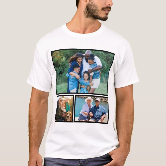 Camiseta Collage de fotos Keepsake moderno personalizado (Anverso)