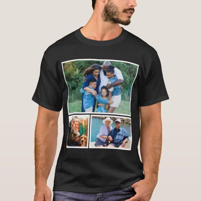 Camiseta Collage de fotos Keepsake moderno personalizado (Anverso)