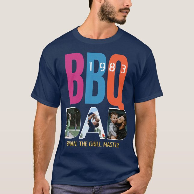 Camiseta Collage de fotos maestro de barbacoa de Papá Noel (Anverso)