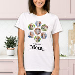 Camiseta Collage de fotos Mascota de Perro Perro Personaliz<br><div class="desc">Perro Mamá... Sorprende a tu perra mamá favorita este día de la madre, a los Navidades o su cumpleaños con esta camiseta de fotos de personalizado mascota super adorable. Personalizar esta camiseta de mamá perro con las fotos favoritas de tu perro, y nombre. ¡Esta camisa de mamá de perro es...</div>